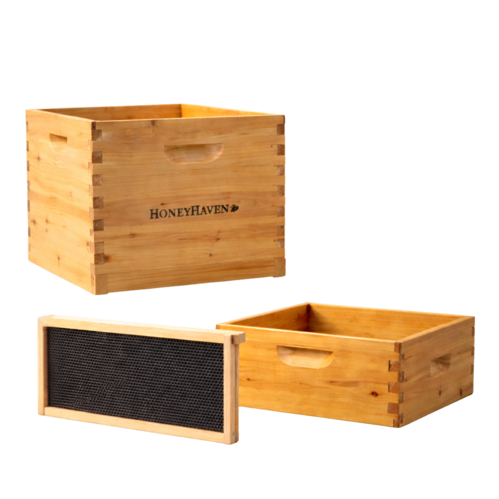 Expansion Set - Premium Beehive Langstroth 8 Frame Expansion Kit - Includes Frames, Foundations, 1 super 1 brood